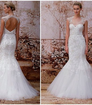 فستان زفاف فرنسي من Monique Lhuillier
