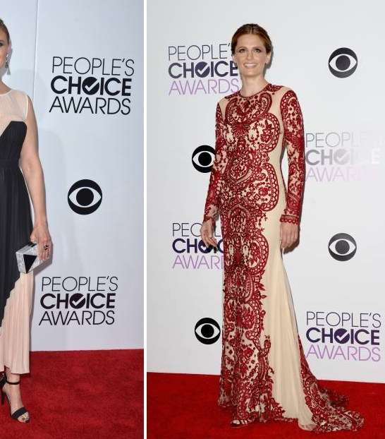 Emily Deschanel بفستان من توقيع Max Azria و Stana Katic بفستان من توقيع Naeem Khan