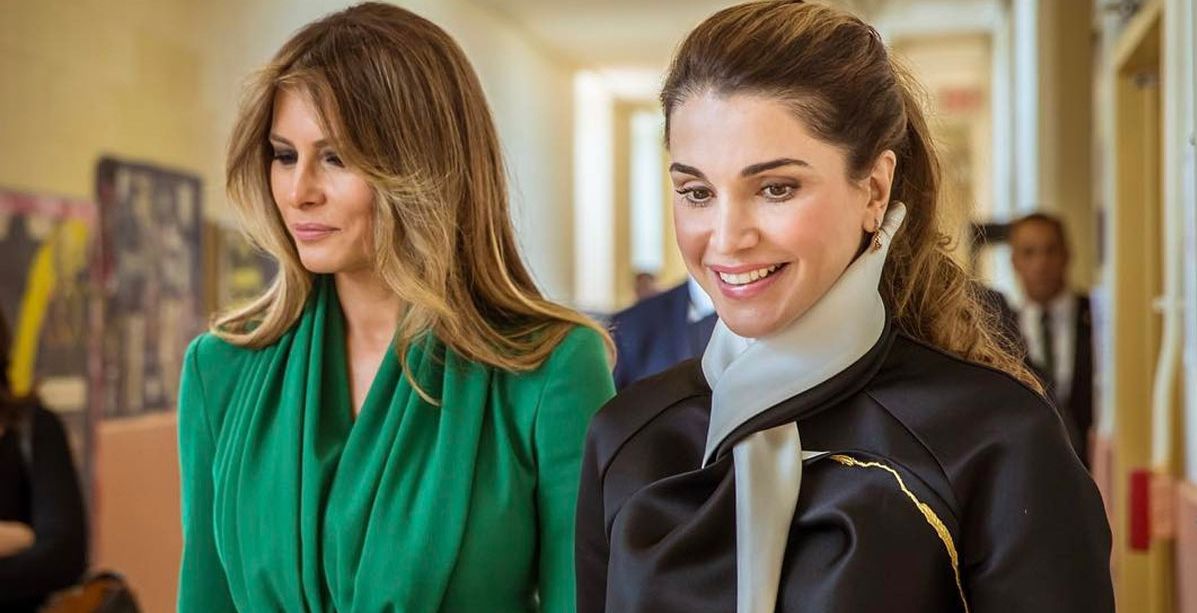 لماذا اعتمدت ميلانيا ترامب على اللون الأخضر في لقائها مع الملكة رانيا؟ ما هي رسالتها؟