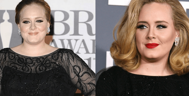 اديل قبل وبعد خسارة الوزن