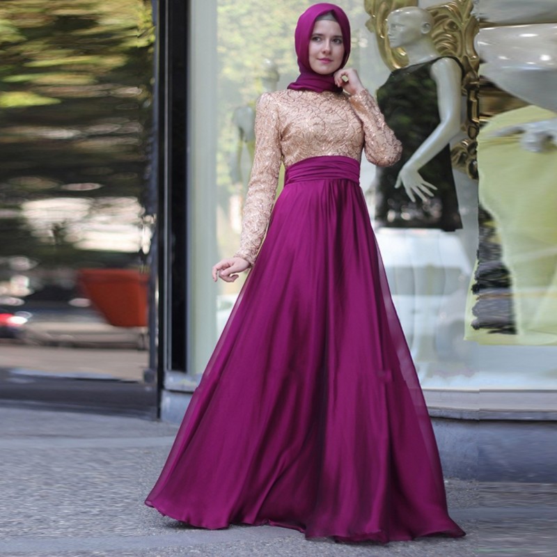 صور اجمل فساتين سواريه للمحجبات 2017