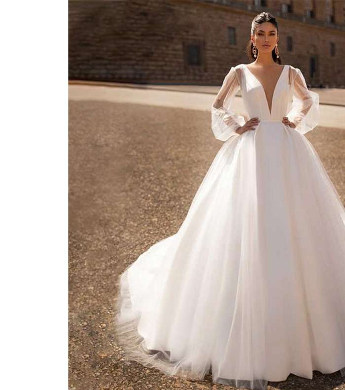 فساتين اعراس طويلة