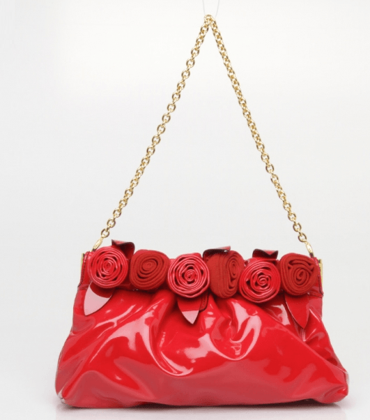 حقيبة Valentino Petal Patent Leather Fleur Clutch