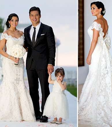 كورتني مازا بفستان زفاف بتوقيع المصممة الإيطاليّة إينيس دي سانتو