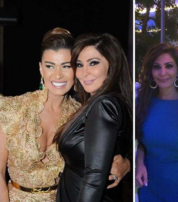 صورة تجمع إليسا ونادين الراسي في حفل BIAF  في العامين 