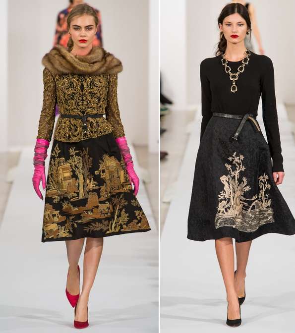 من أسبوع الموضة في نيويورك، إليكِ أجمل الفساتين من أوسكار دي لا رانتا لشتاء 2014