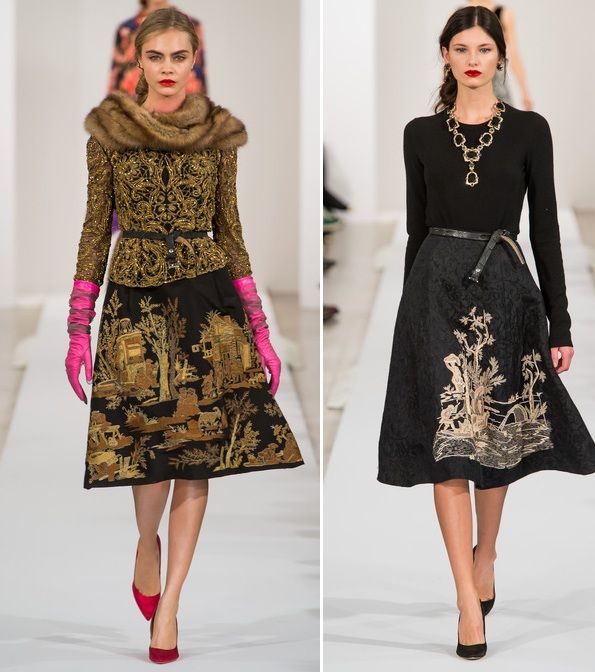 من أسبوع الموضة في نيويورك، إليكِ أجمل الفساتين من أوسكار دي لا رانتا لشتاء 2014