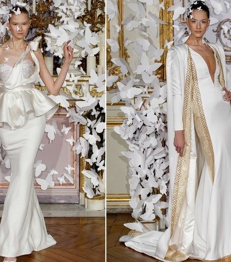 موضة المشالح والـ Peplum مع عروس Alexis Mabille