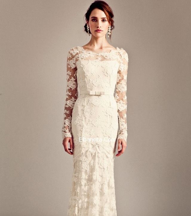 صور احدث فساتين دانتيل كم طويل انستقرام