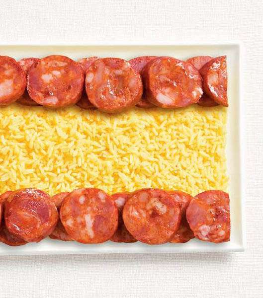 العلم الاسباني من طبق الكوريزو والأرز 