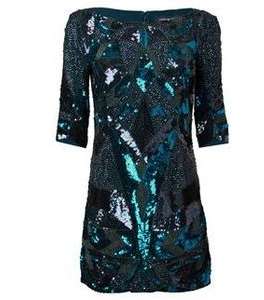 فستان قصير باللّون الأزرق البرّاق من French Connection