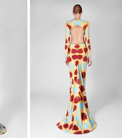 فستان مميّز التصميم والألوان من مجموعة رامي قاضي لعام 2015