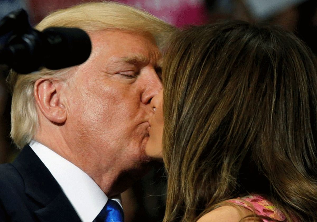زواج دونالد ترامب ليس مهددا بالزوال قبلته الساخنة لميلانيا تسكت كل الشائعات