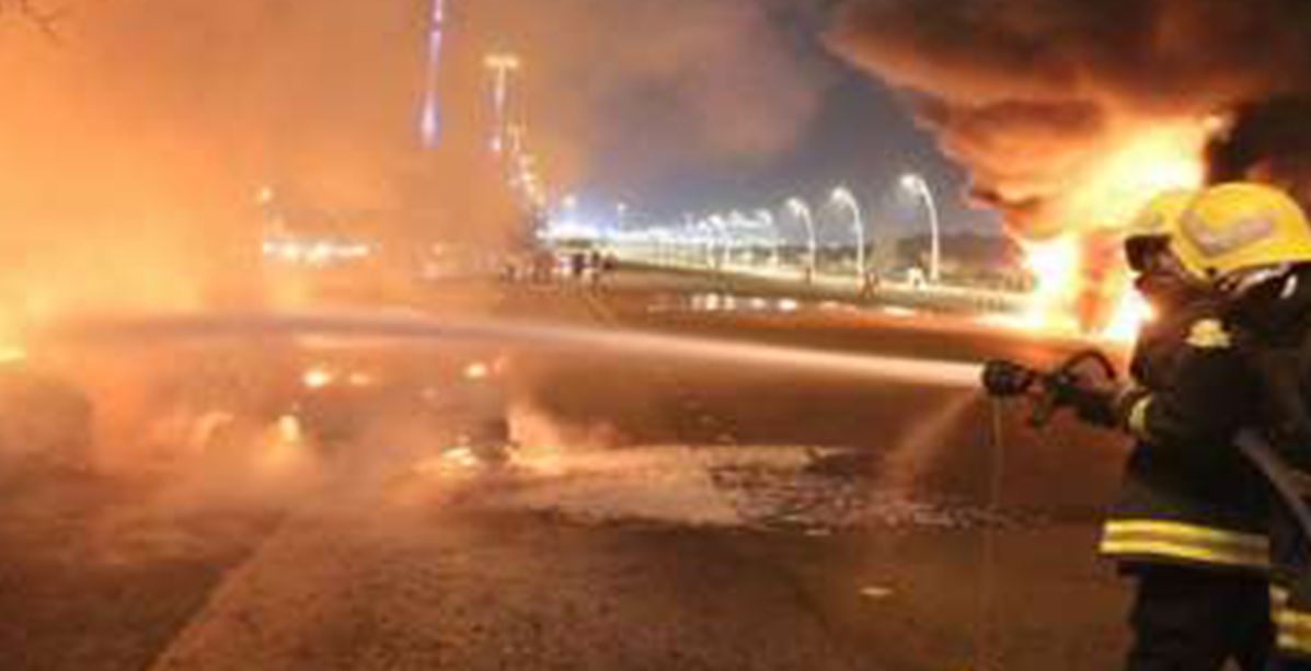 حريق اسواق في الامارات والسعودية