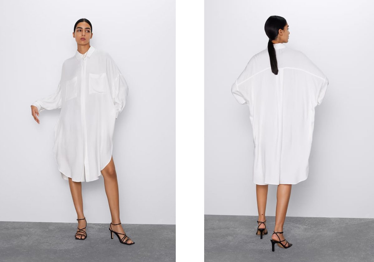 القميص الأبيض يتحوّل إلى فستان!