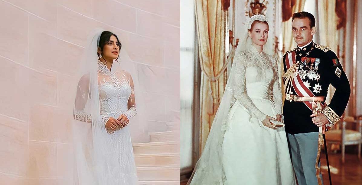 نجمات عالميات بفستان زفاف الاميرة غريس كيلي