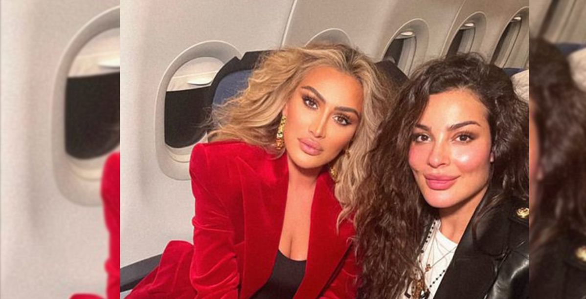 صورة لنادين نجيم ومايا دياب على الطائرة نفسها
