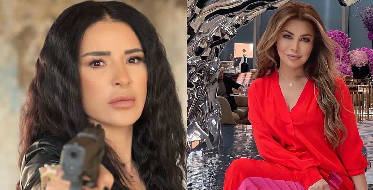 نوال الزغبي وماغي ابو غصن في موقع تصوير للموت 3