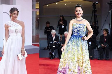 نجمات في مهرجان البندقية السينمائي بتصاميم مصممين عرب
