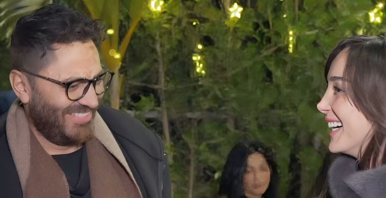 تامر حسني يحتفل مع بسمة بوسيل بعد نجاح أول أغنية لها