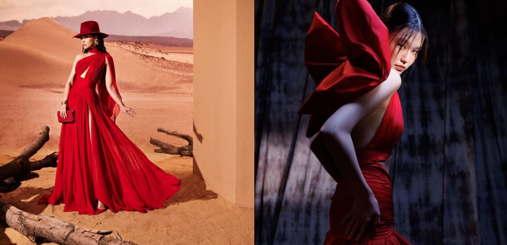صور فساتين باللون الاحمر