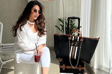 أفكار لإطلالتكِ أثناء السفر- الصورة من حساب فوز الفهد الرسمي على انستغرام therealfouz