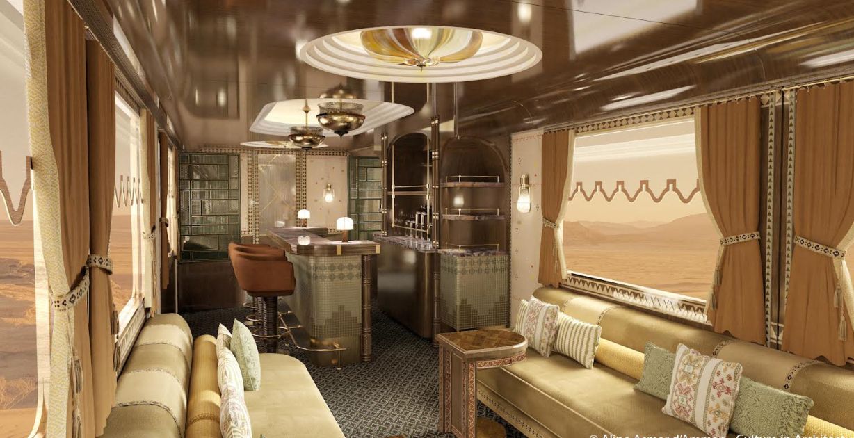 قطار _حلم الصحراء_ الأفخم بالشرق الأوسط_ تصميم مستوحى من المجالس السعودية التقليدية
