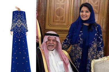 الأميرة ريما بنت بندر تتألق بتصميم من توقيع المصممة هنيدة صيرفي في زيارة دونالد ترمب إلى الرياض