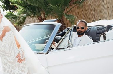 فستان أمينة خليل في زفافها الثاني باليونان: قصّة عشق من النظرة الأولى