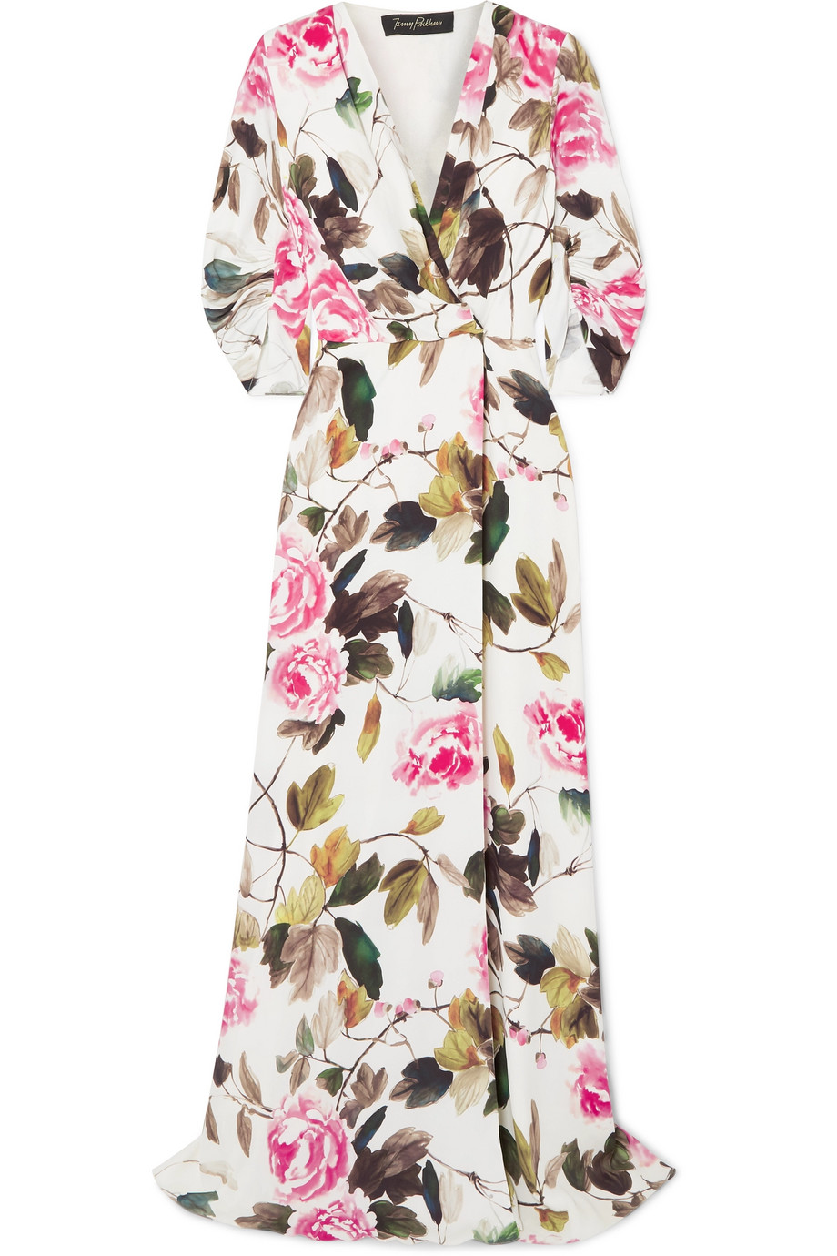 فستان مطبع بالازهار من Jenny Packham تجدينه على موقع Net a porter