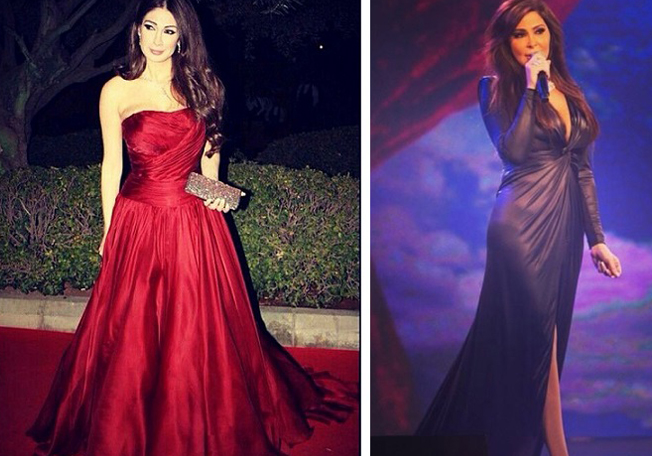بالصور، إليك آخر موديلات فساتين الفنانات العربيات من حفل بياف 2013