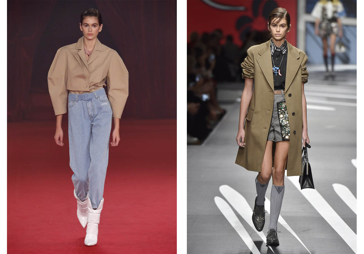كايا جيربر في عرض ازياء Off White وبرادا لصيف 2018