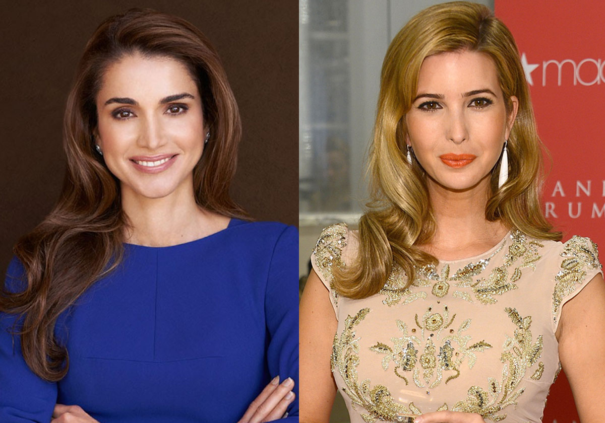 الملكة رانيا وايفانكا ترامب بالفستان نفسه