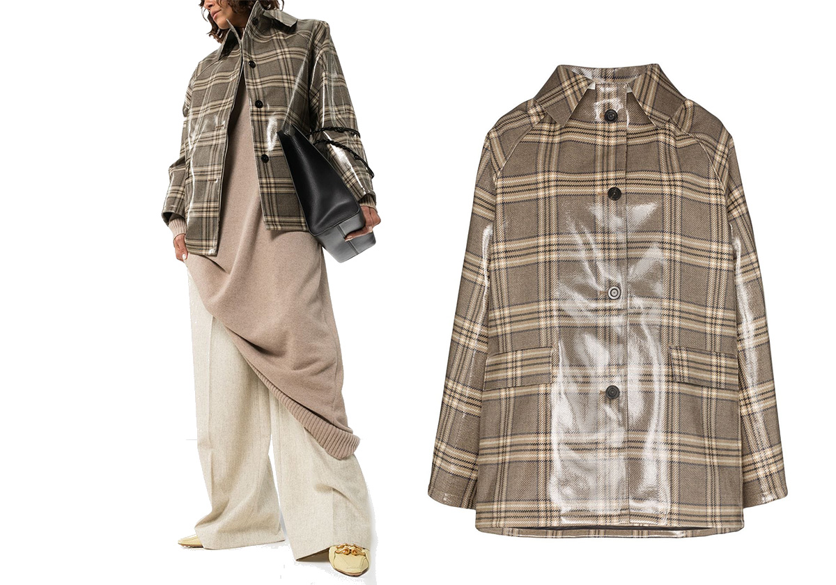 checked patent coat من KASSL EDITIONS