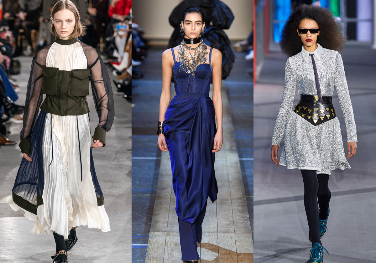 من اليمين إلى اليسار Louis Vuitton  ،Alexander McQueen ، Sacai