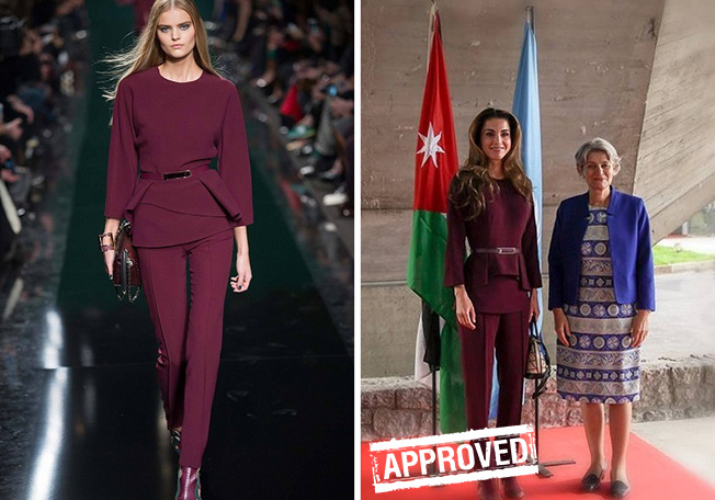 بالصور، إكتشفي إطلالة الملكة رانيا العبدالله بتصميم إيلي صعب