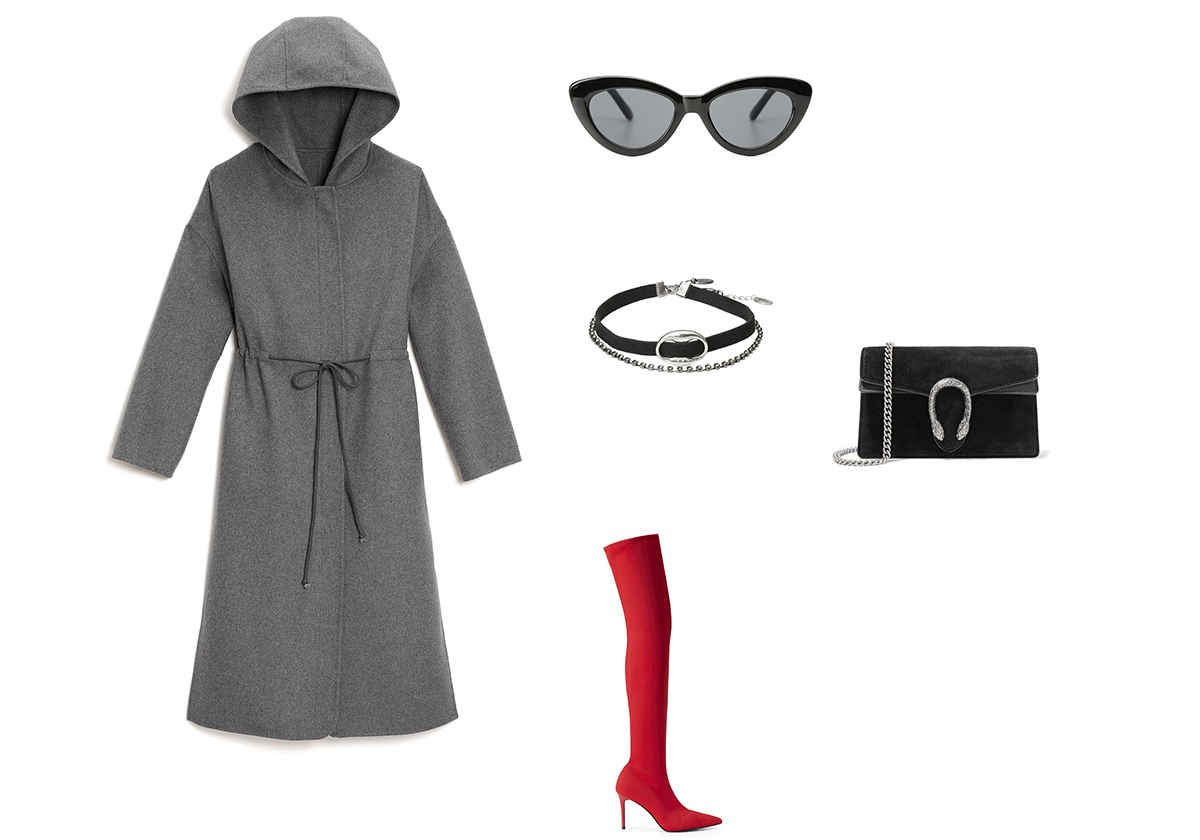 ارتدي معطف الروب باسلوب الـ Hoodie مع الحذاء طويل الساق