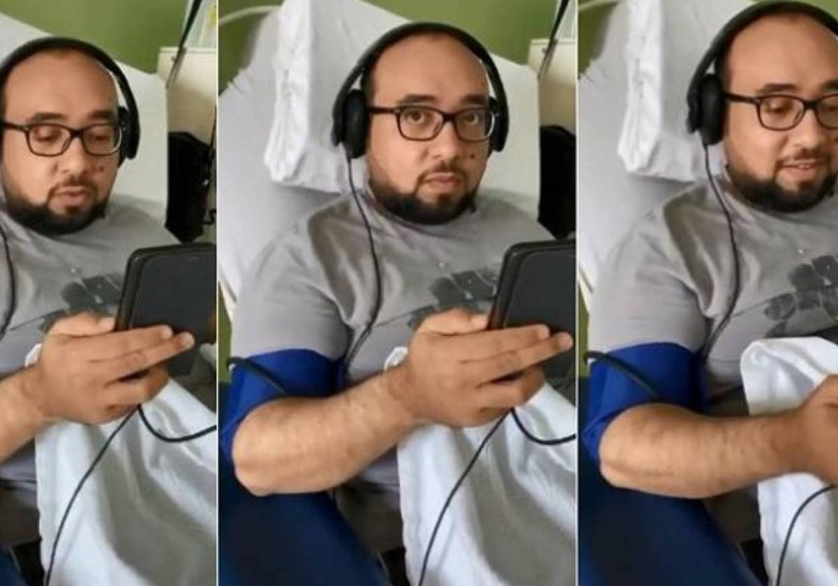 بالفيديو معلّم سعودي يدرس طلابه من المستشفى