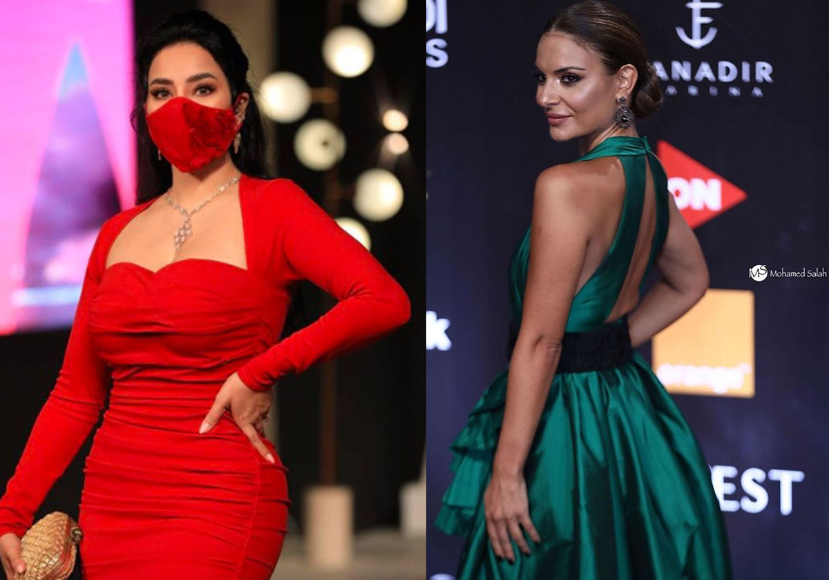 "الكمّامة" ترافق بعض فساتين نجمات العالم العربي في حفل افتتاح مهرجان الجونة السينمائي