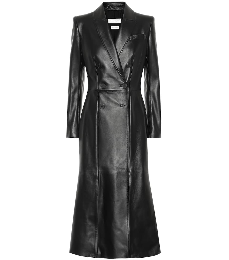 معطف جلدي من Alexander McQueen