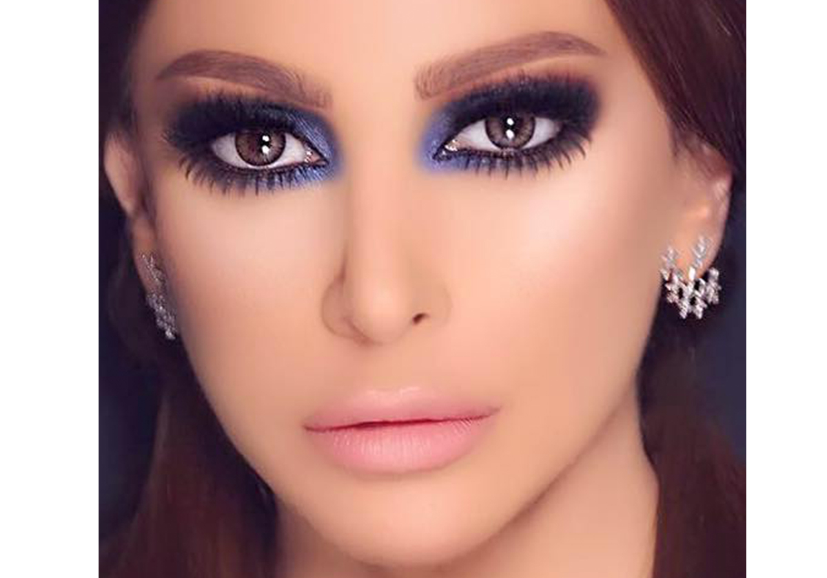 ماكياج عيون ازرق نيلي مع أمل حجازي