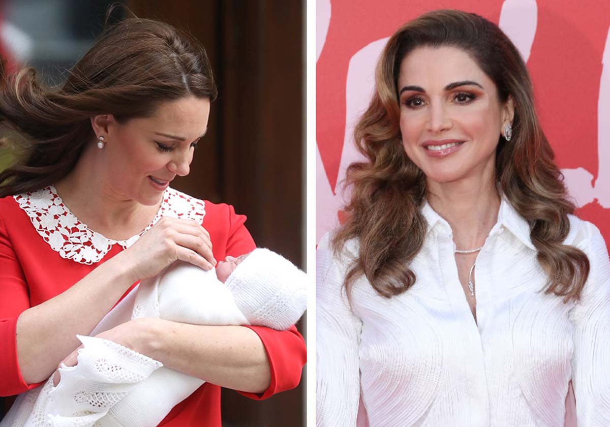 قارني بين جمال الملكة رانيا وكيت ميدلتون في صور ما بعد الولادة