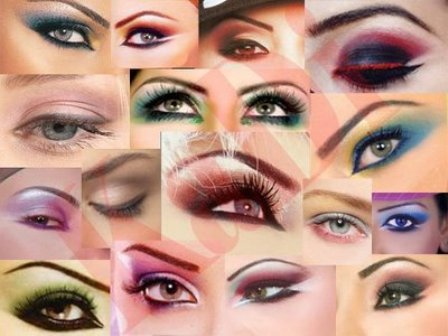 أشكال عيون متنوعة بمكياج مختلف