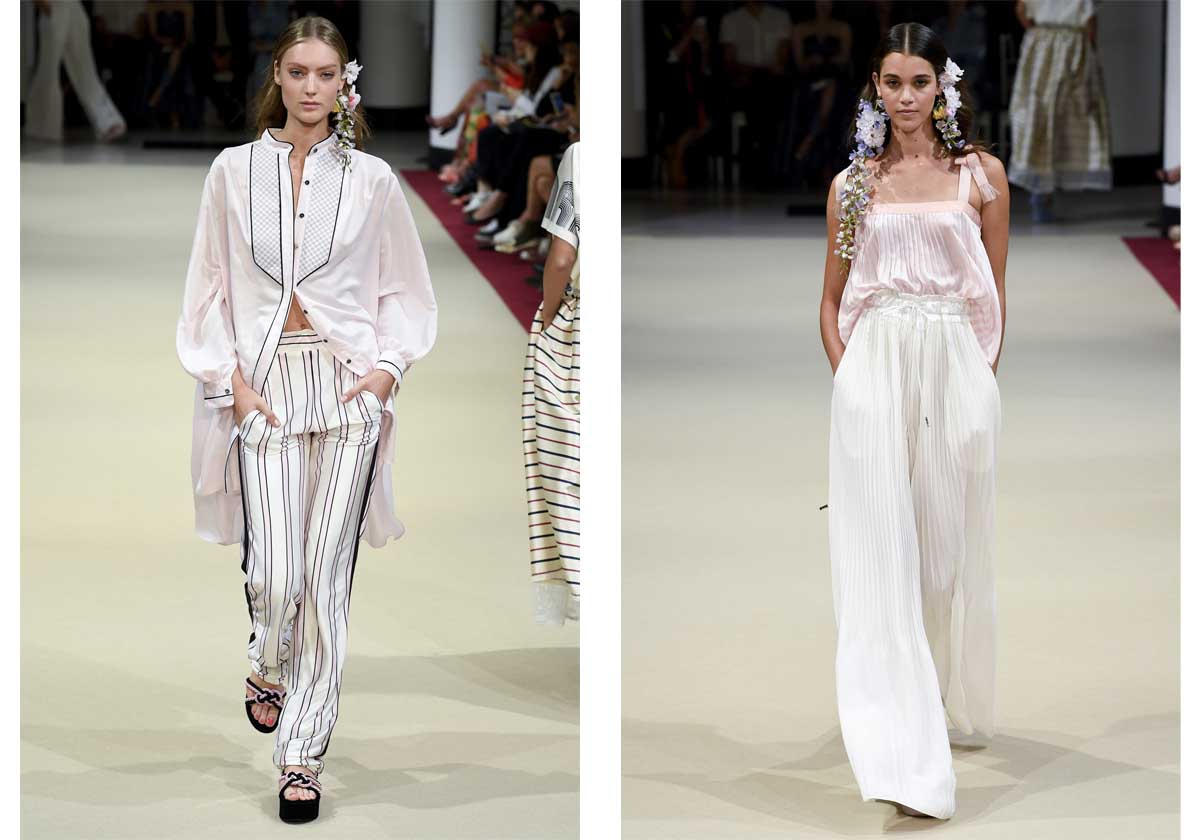 السروال المقلم والقميص الطويل والسروال الواسع من Alexis Mabille