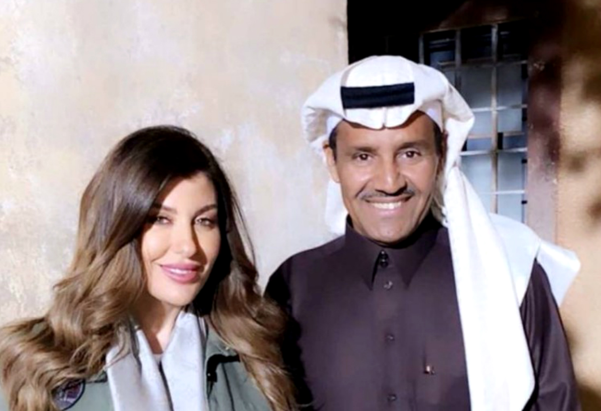 خالد عبد الرحمن برفقة ريتا حرب أثناء التصوير