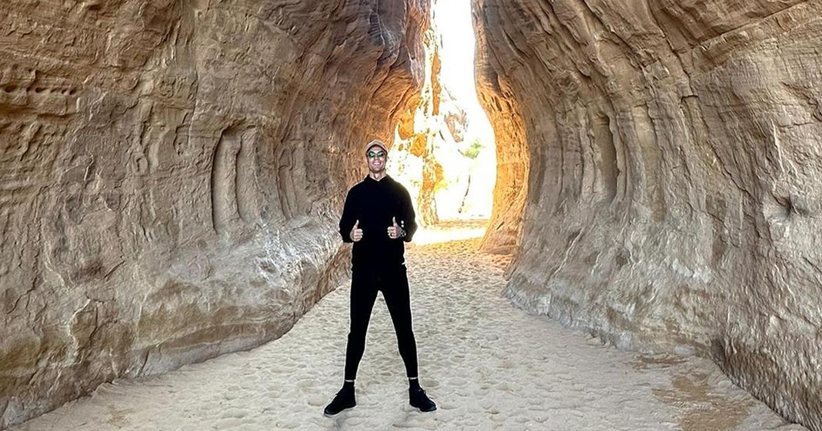 العُلا تُبهر نجم الكرة البرتغالي كريستيانو رونالدو وجورجينا رودريغيز