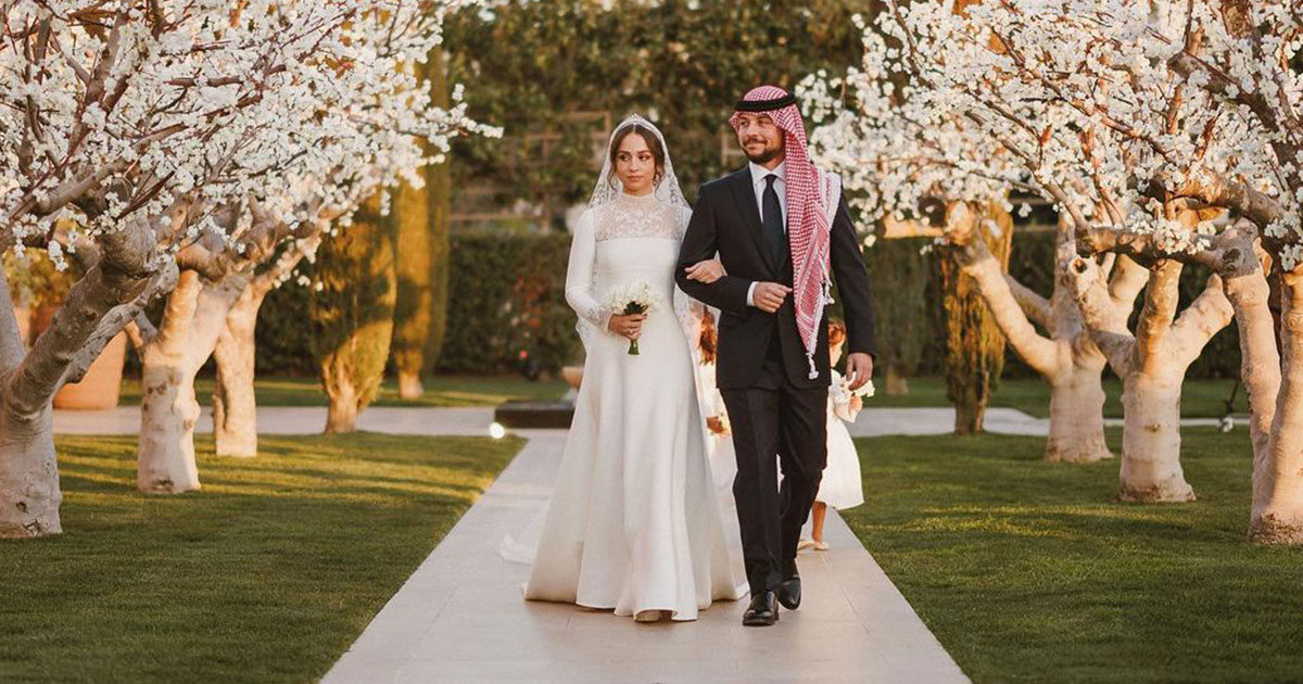 إطلالة زفاف الأميرة إيمان