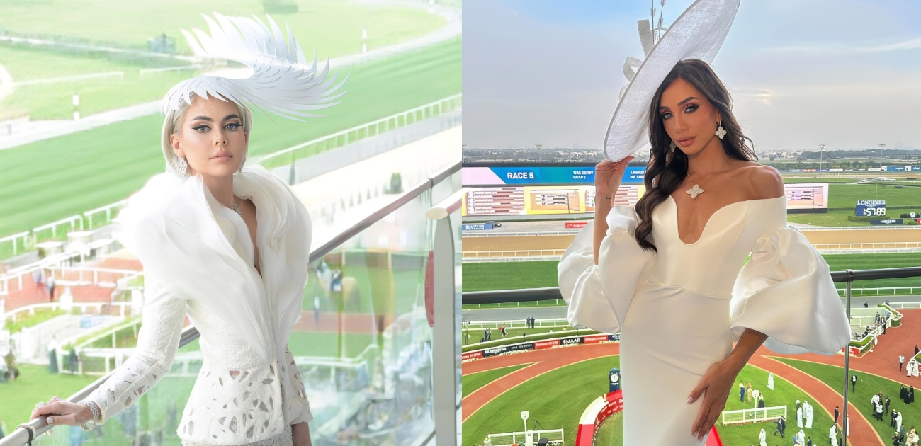 إطلالات ملكية لأبرز مؤثرات الموضة في كأس دبي لسباق الخيل