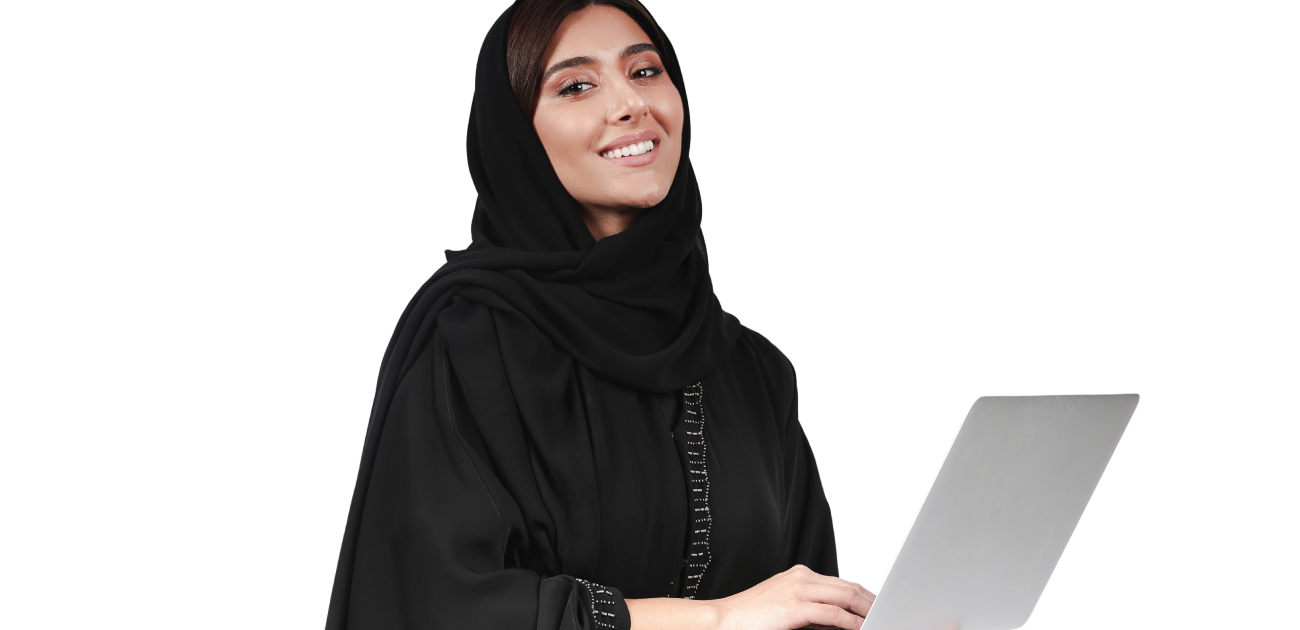 امراة سعودية تحمل اللابتوب