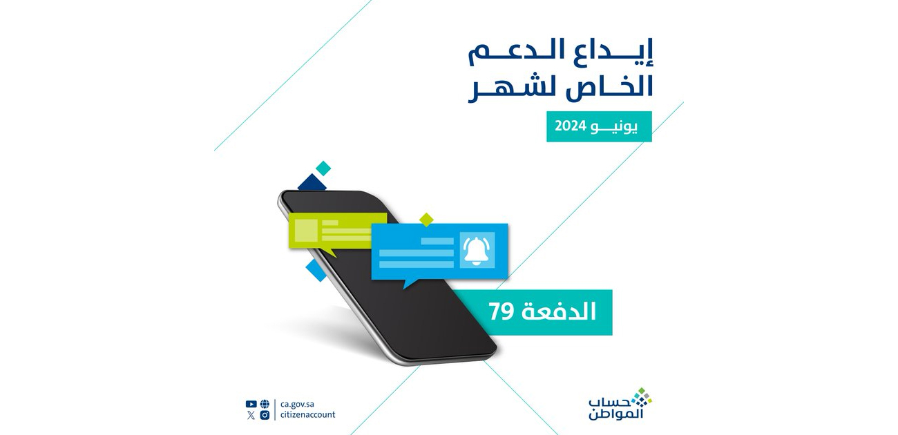 بدأ إيداع دعم _حساب المواطن_ للدفعة الـ 79 لشهر يونيو شاملًا الإضافي